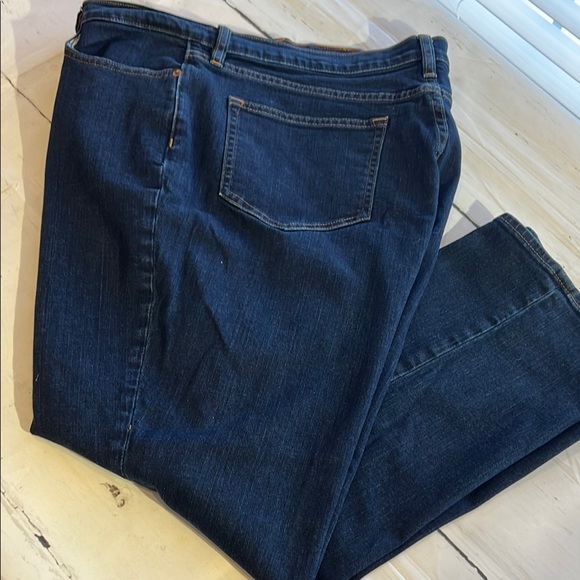 Lands' End Denim - Lands' End Women's Straight Leg Jeans - Dark Blue
